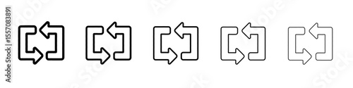 reload icon vector outline symbol or illustration