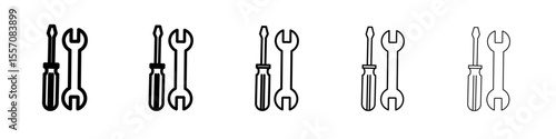 Repair icon vector outline symbol or illustration