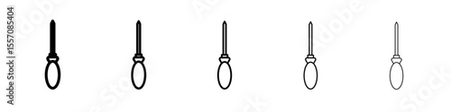 screw driver icon vector outline symbol or illustration