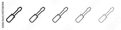 screw driver icon vector outline symbol or illustration