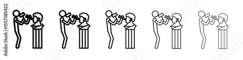 Sculptor icon vector outline symbol or illustration