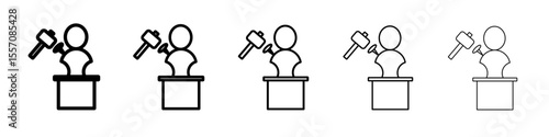 Sculptor icon vector outline symbol or illustration