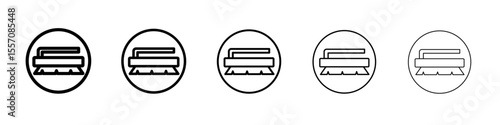Scrubbing brush icon vector outline symbol or illustration