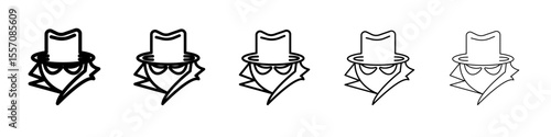 Secret agent icon vector outline symbol or illustration