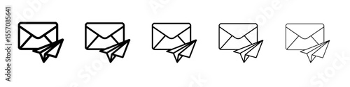send mail icon vector outline symbol or illustration