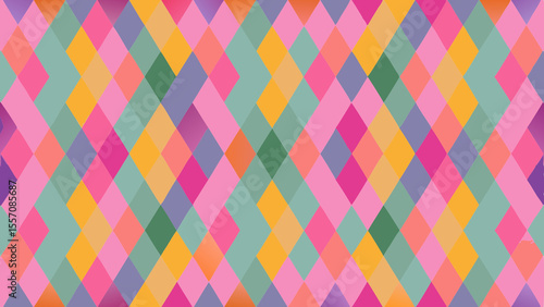 Vibrant Geometric Pattern with Diagonal Rhombus Design