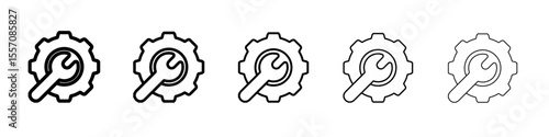 setting icon vector outline symbol or illustration