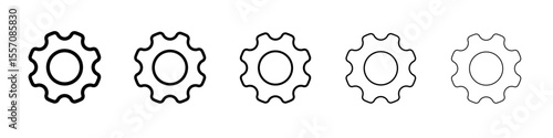 Settings gear icon vector outline symbol or illustration