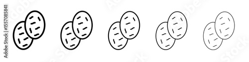 shaobing icon vector outline symbol or illustration