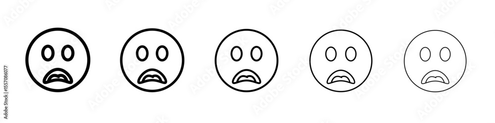 Fototapeta premium Shocked face icon vector outline symbol or illustration