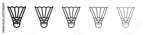 Shuttlecock Icon vector outline symbol or illustration