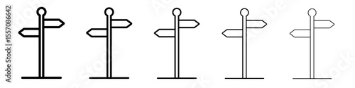 signpost icon vector outline symbol or illustration