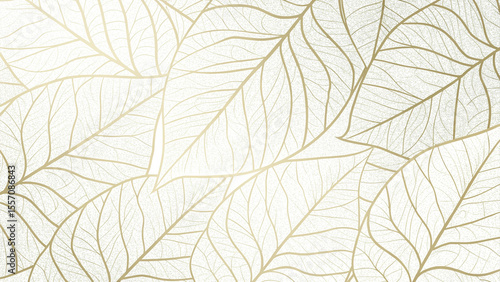 Elegant Gold Leaf Pattern on a White Background