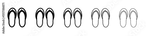 Slippers icon vector outline symbol or illustration