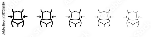 Slim, weight loss icon vector outline symbol or illustration