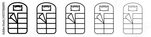 Sleeping bag icon vector outline symbol or illustration