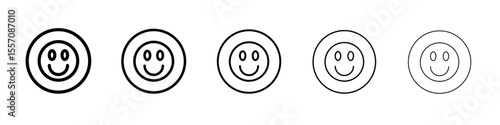 smile icon vector outline symbol or illustration