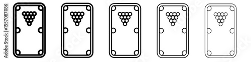 Snooker icon vector outline symbol or illustration