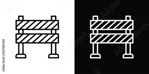 Barrier icon vector graphics in strokes