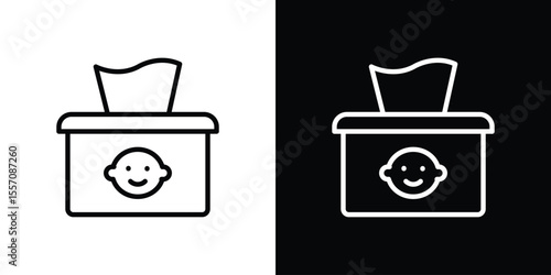 baby wipe icon vector graphics in strokes