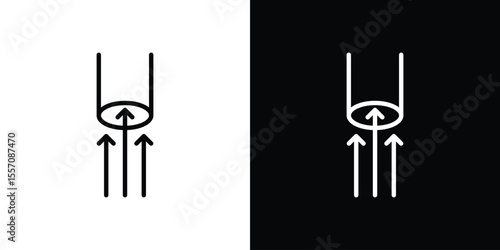 Air suction icon vector graphics in strokes