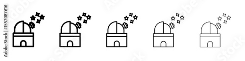 Space observatory icon vector outline symbol or illustration