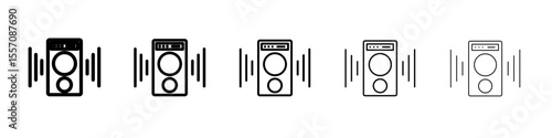 speaker icon vector outline symbol or illustration