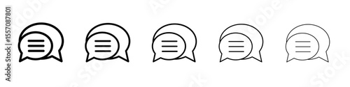 Speech bubble icon vector outline symbol or illustration