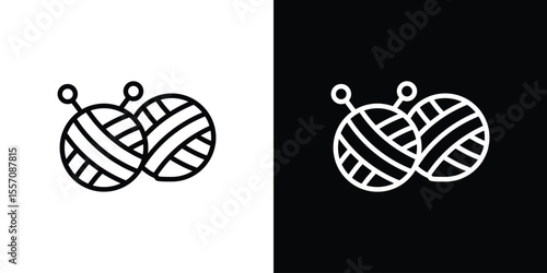 Wool ball icon vector graphics in strokes