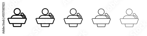 speech person icon vector outline symbol or illustration