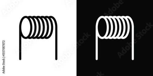 Wire coil icon vector graphics in strokes