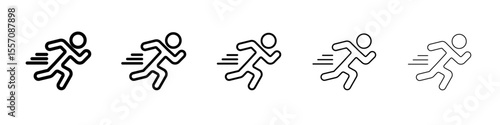 Sprint icon vector outline symbol or illustration