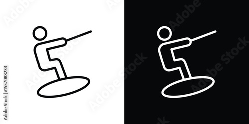 Wakeboarding icon vector graphics in strokes