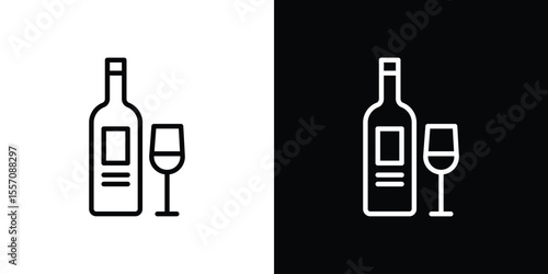 Vodka icon vector graphics in strokes