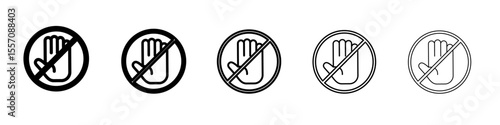 Stop violence icon vector outline symbol or illustration