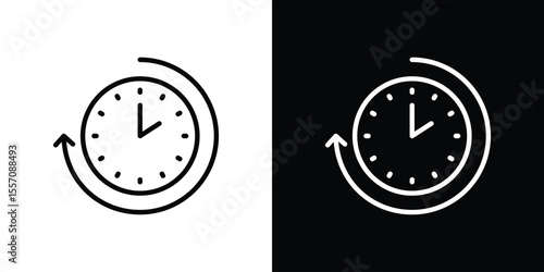 Uptime and downtime icon vector graphics in strokes