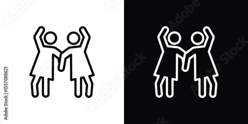 Twin icon vector graphics in strokes
