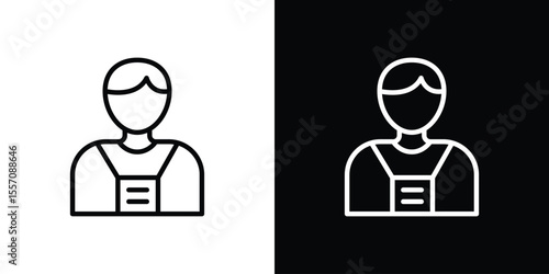Tourist Guide icon vector graphics in strokes