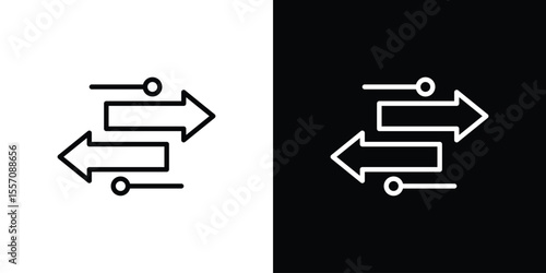 Transfer icon vector graphics in strokes