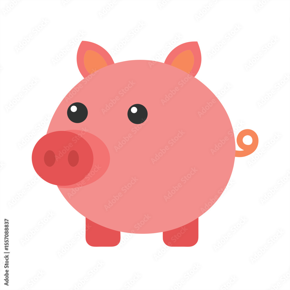 Fototapeta premium Piggy Bank Vector Illustration on Transparent Background for Web and Graphic Design