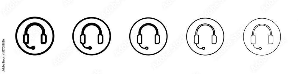 Support headset icon vector outline symbol or illustration Support headset icon vector outline symbol or illustration