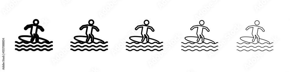 surfing icon vector outline symbol or illustration surfing icon vector outline symbol or illustration
