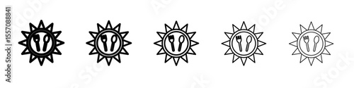 Sunrise Breakfast Icon vector outline symbol or illustration