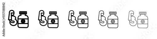 Supplements for pregnant women icon vector outline symbol or illustration