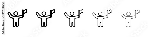 Surrender, capitulate, give up icon vector outline symbol or illustration