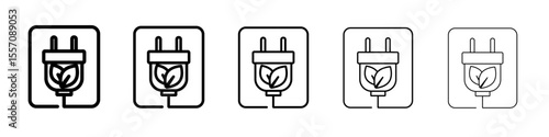 Sustainable ecological energy icon vector outline symbol or illustration