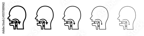 Swallowing reflex icon vector outline symbol or illustration