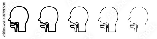 Swallowing reflex icon vector outline symbol or illustration