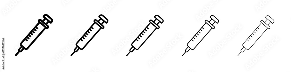 Fototapeta premium Syringe injection icon vector outline symbol or illustration
