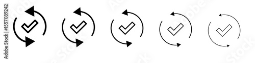 Synchronization icon vector outline symbol or illustration